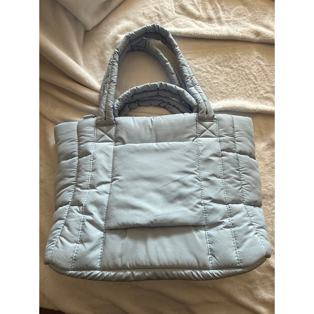 WILO The Label Light Blue Quilted Puffer Tote Bag - Picture 4 of 15